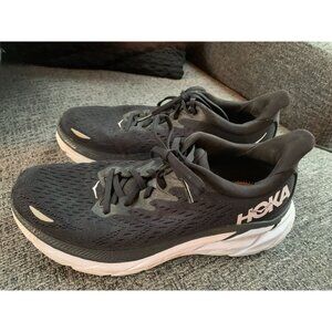 Hoka Womens Running Shoes Size 7B Black & White Lace-Up Athletic Sneakers